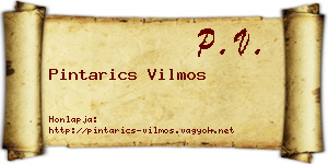 Pintarics Vilmos névjegykártya